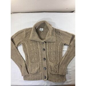St Johns Bay Mens Classic Crafted Cable Knit Cardigan Sweater Tan‎ Medium